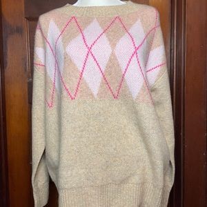 Loft Oversized Argyle Sweater (65)